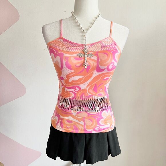 Orange‎ Butterfly Tank Top, Y2K, Retro, Vintage, Whimsical, 2000s, Small - Picture 1 of 4